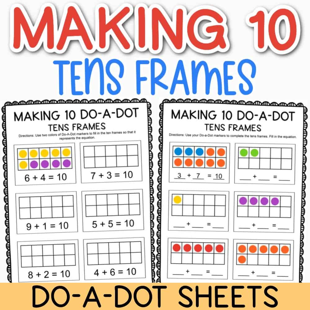 ten frames worksheets
