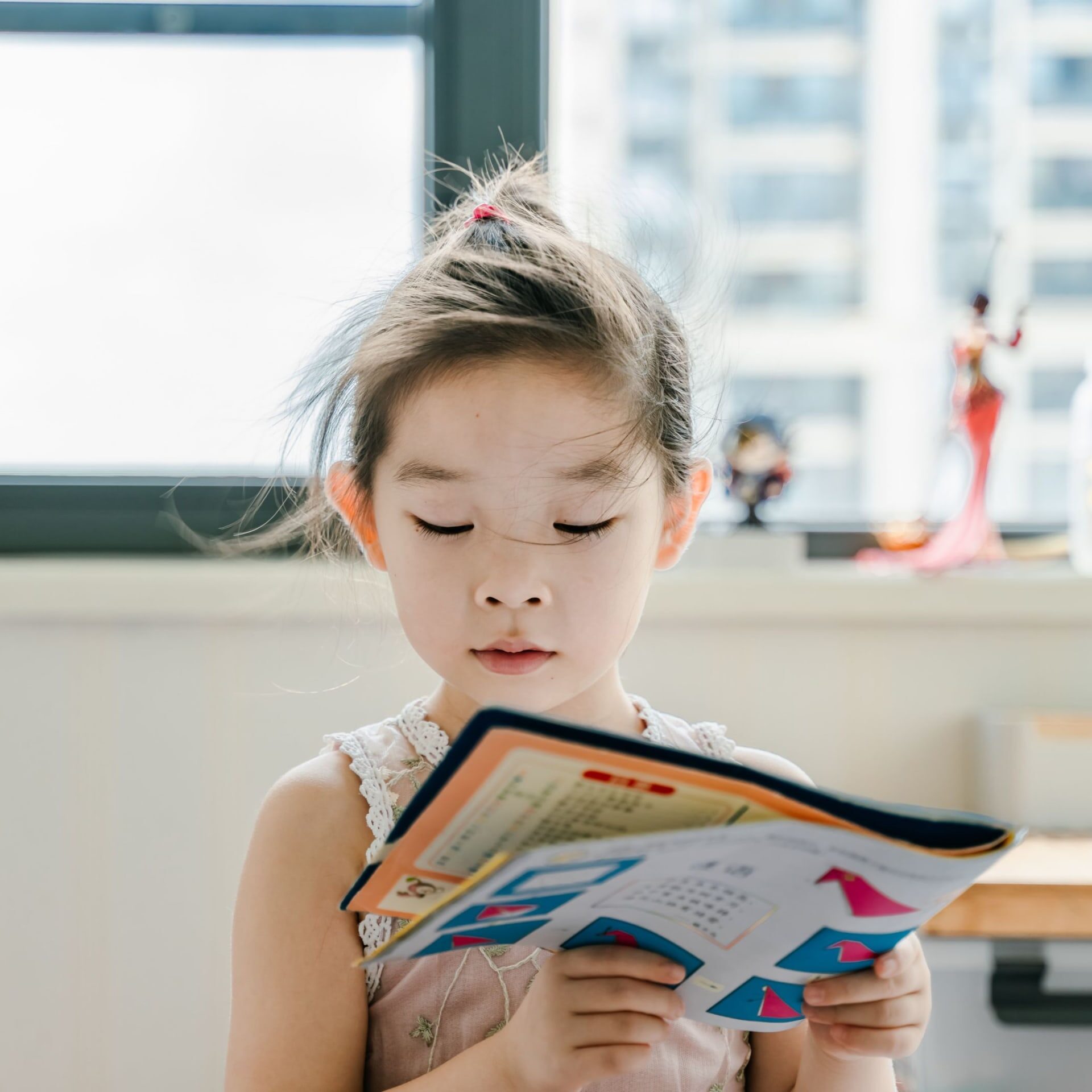 child reading a book