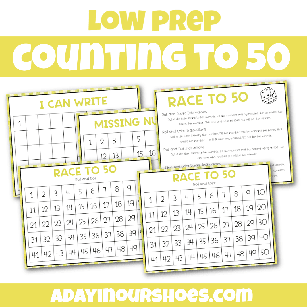 1 to 50 Numbers | Counting to 50 | Worksheets and Activities