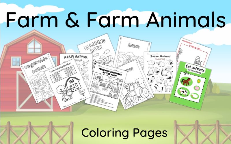 9 sets of farm coloring pages free farm and animals worksheets