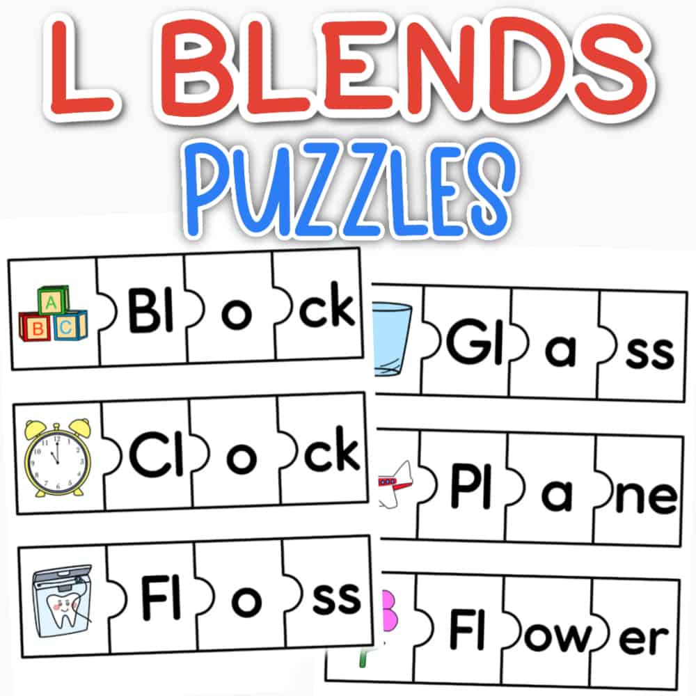 L Blends | 6 Fun Worksheets for L Blend Words | Free