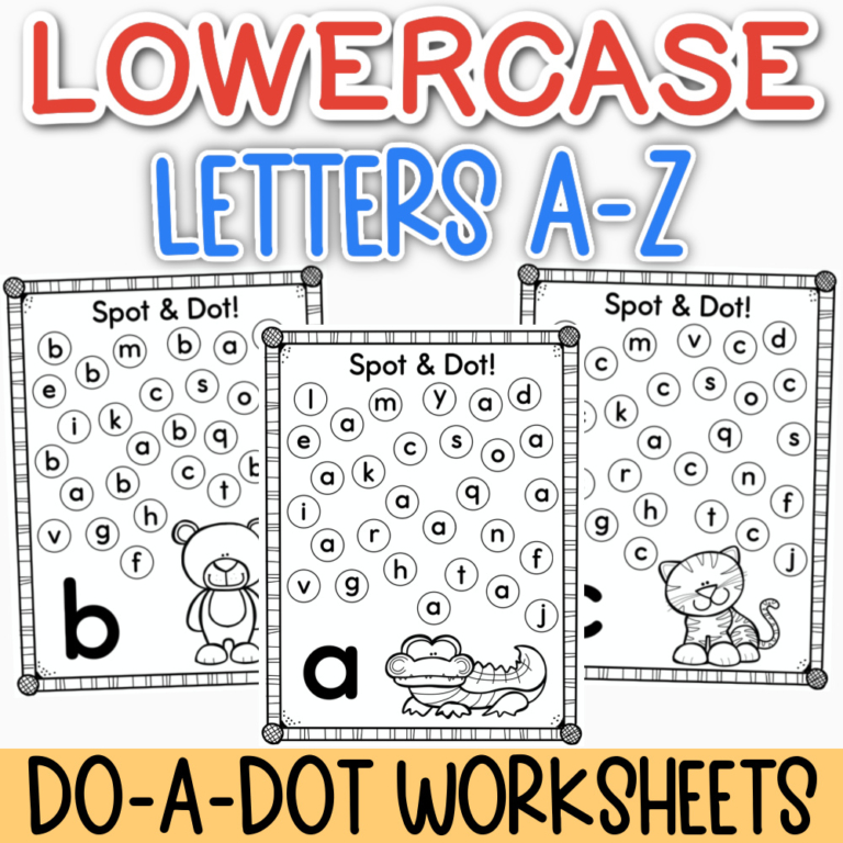 Lower Case Letters and Alphabet Free Printable Worksheets PDF