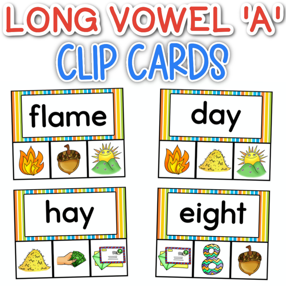 Long "a" Sound Words | Free Printable Clip Cards