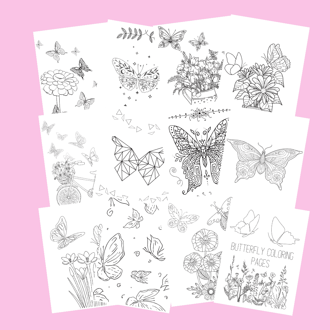 20 Free Printable Butterfly Coloring Pages | All Ages | PDF