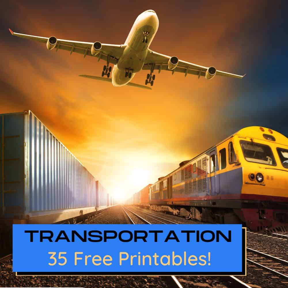 35 Free Transportation Printables | Coloring Pages | Worksheets | PDF