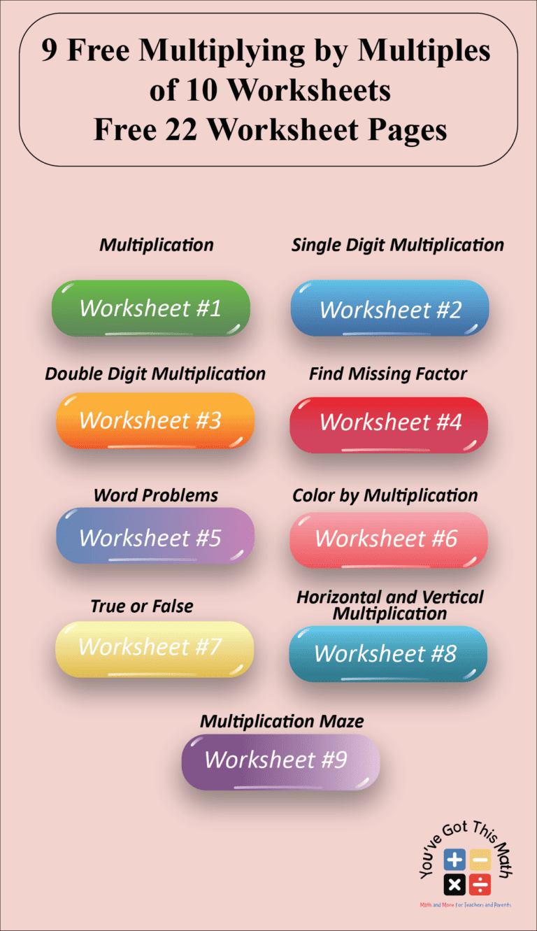 9 Free Multiplying by Multiples of 10 Worksheets