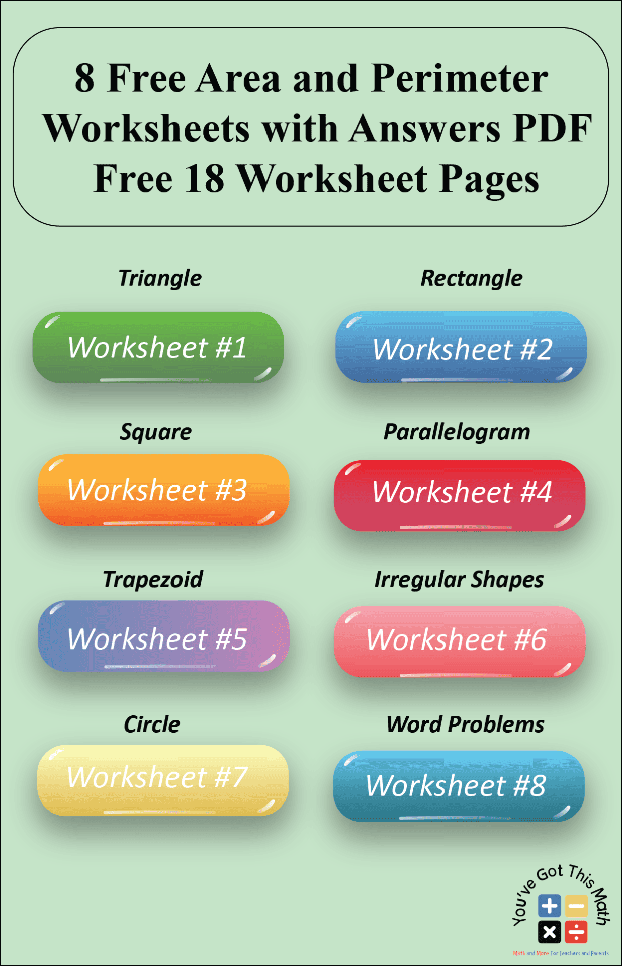 8 Free Area and Perimeter Worksheets with Answers PDF