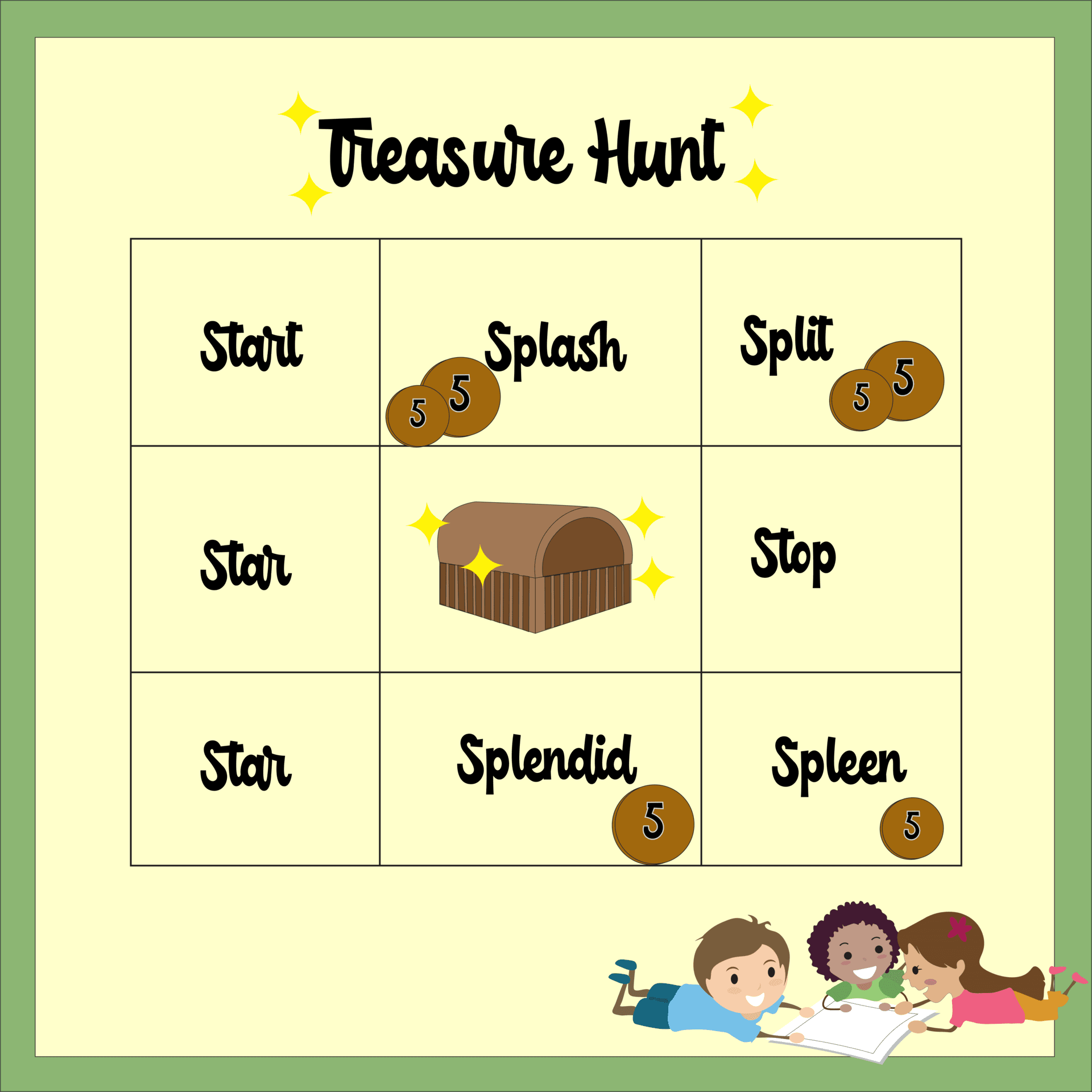 Treasure Hunt Race with Spl Words