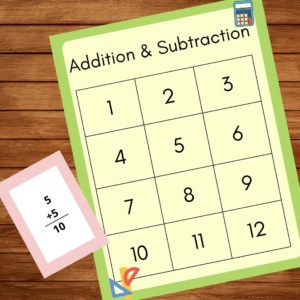 Add and Subtract Within Five Games | Free Printables