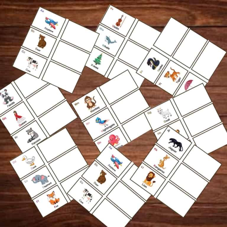 alphabet task cards sample