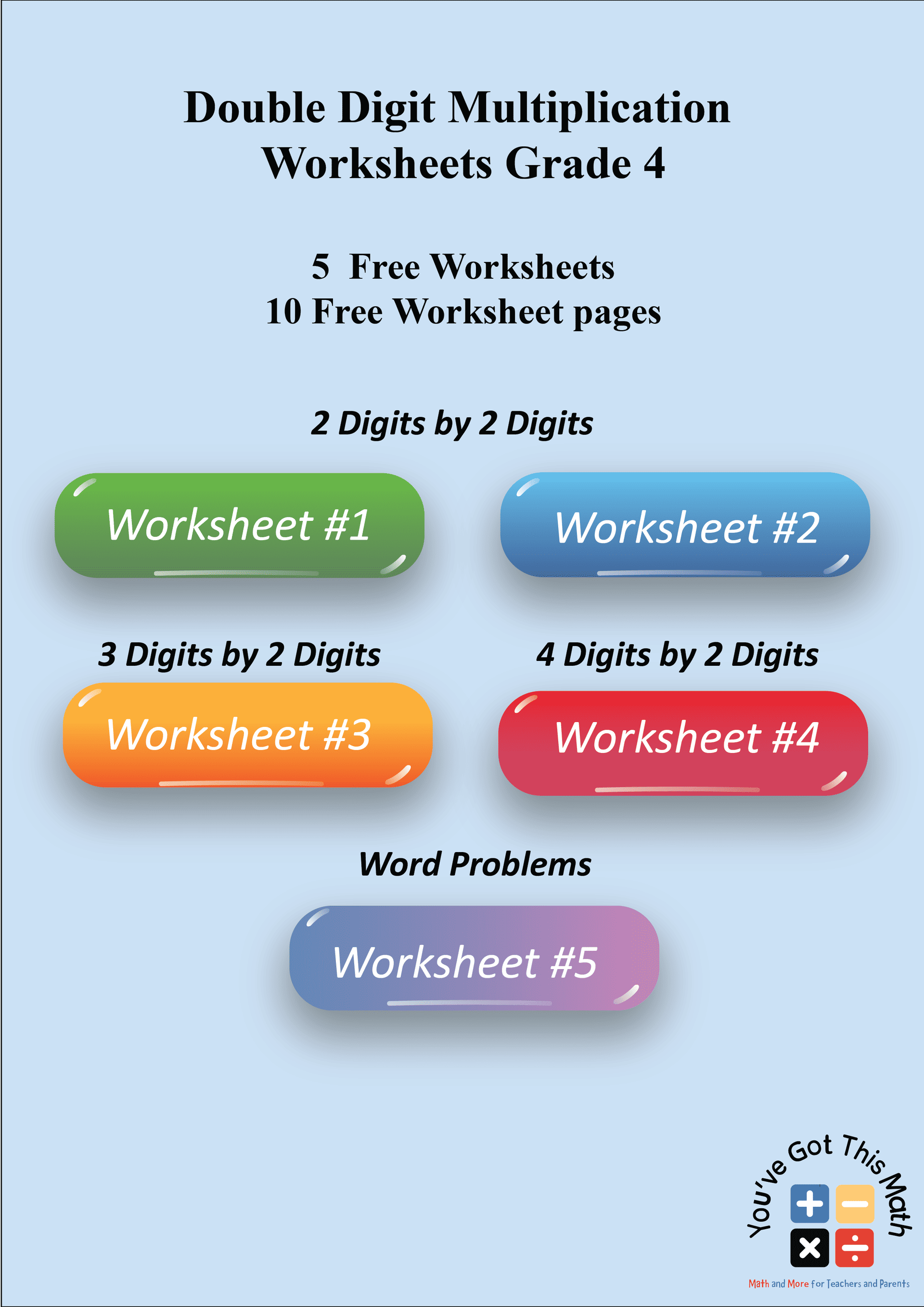 Double Digit Multiplication Worksheets Grade 4