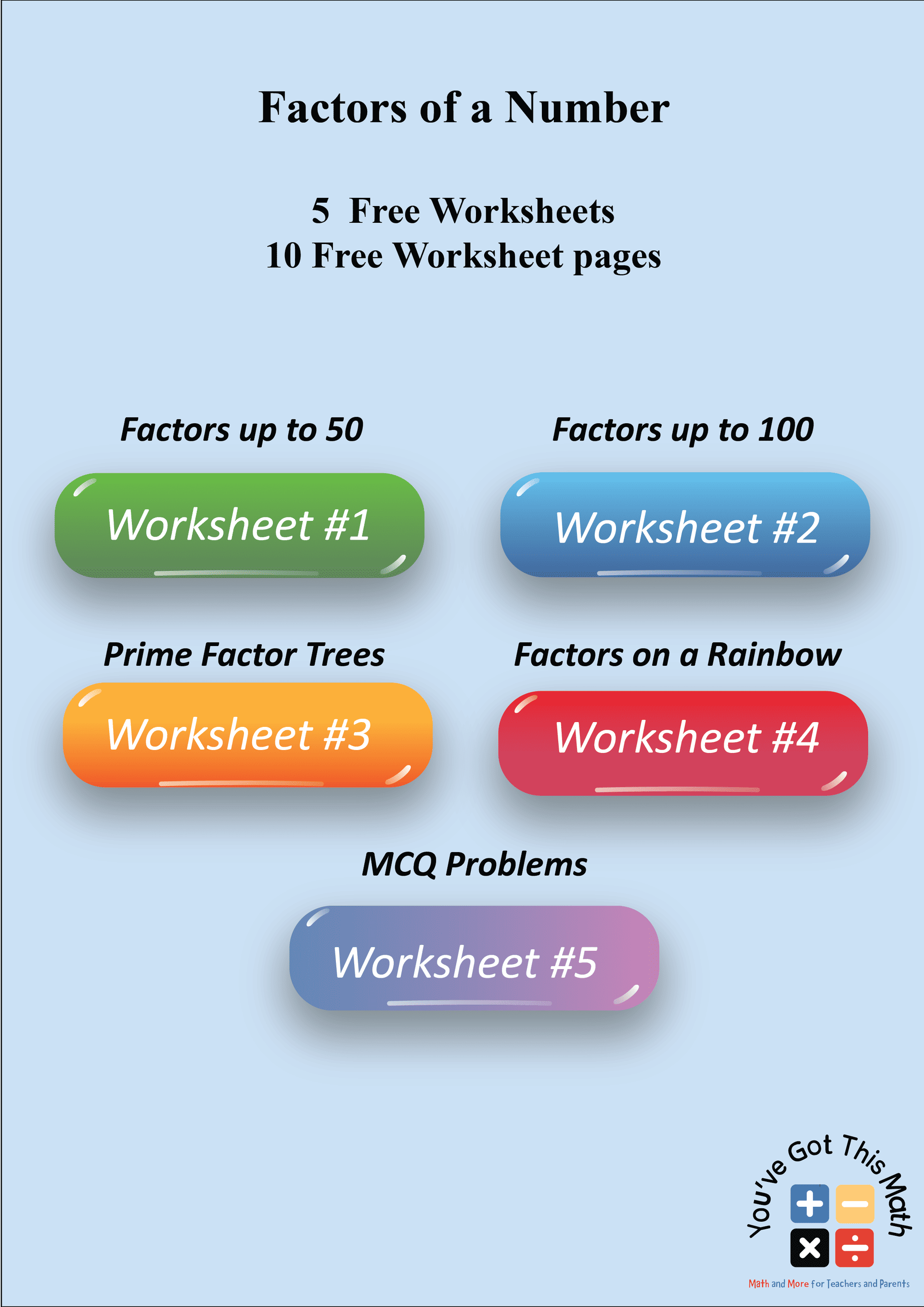 Factors of a Number | Free Worksheets