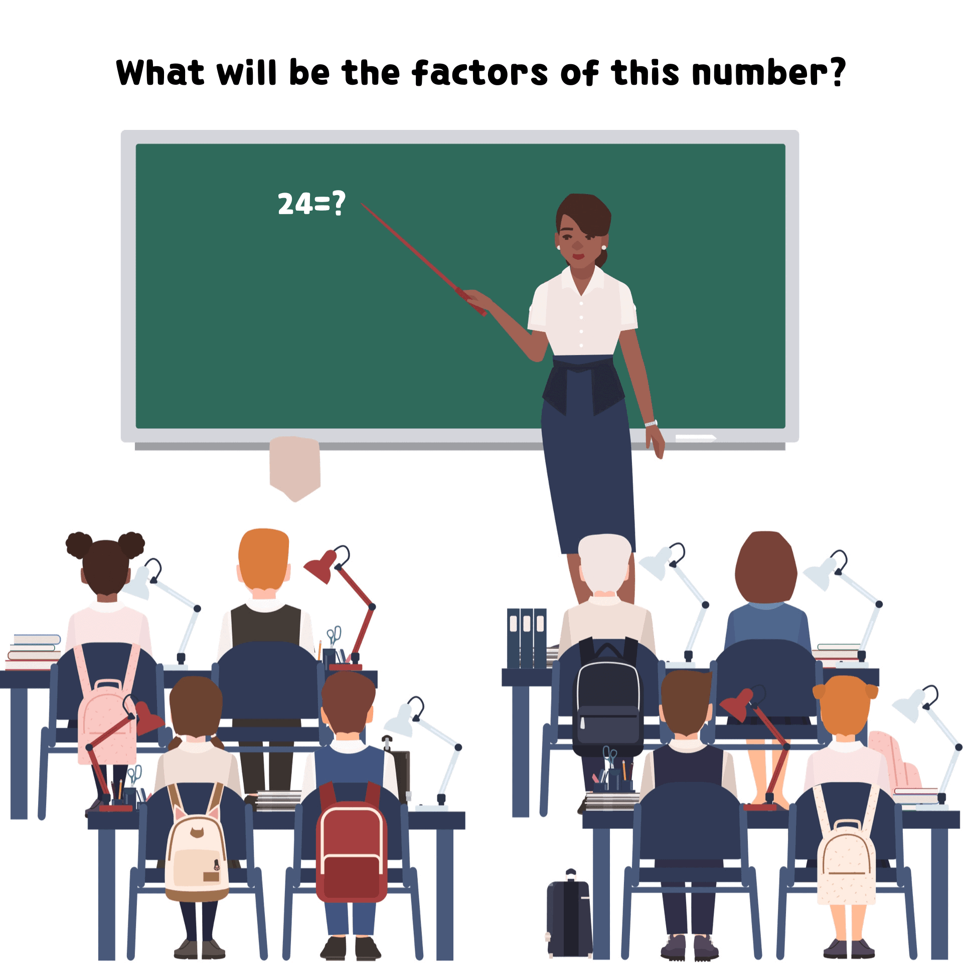 a teacher teaching factors of a number in a class