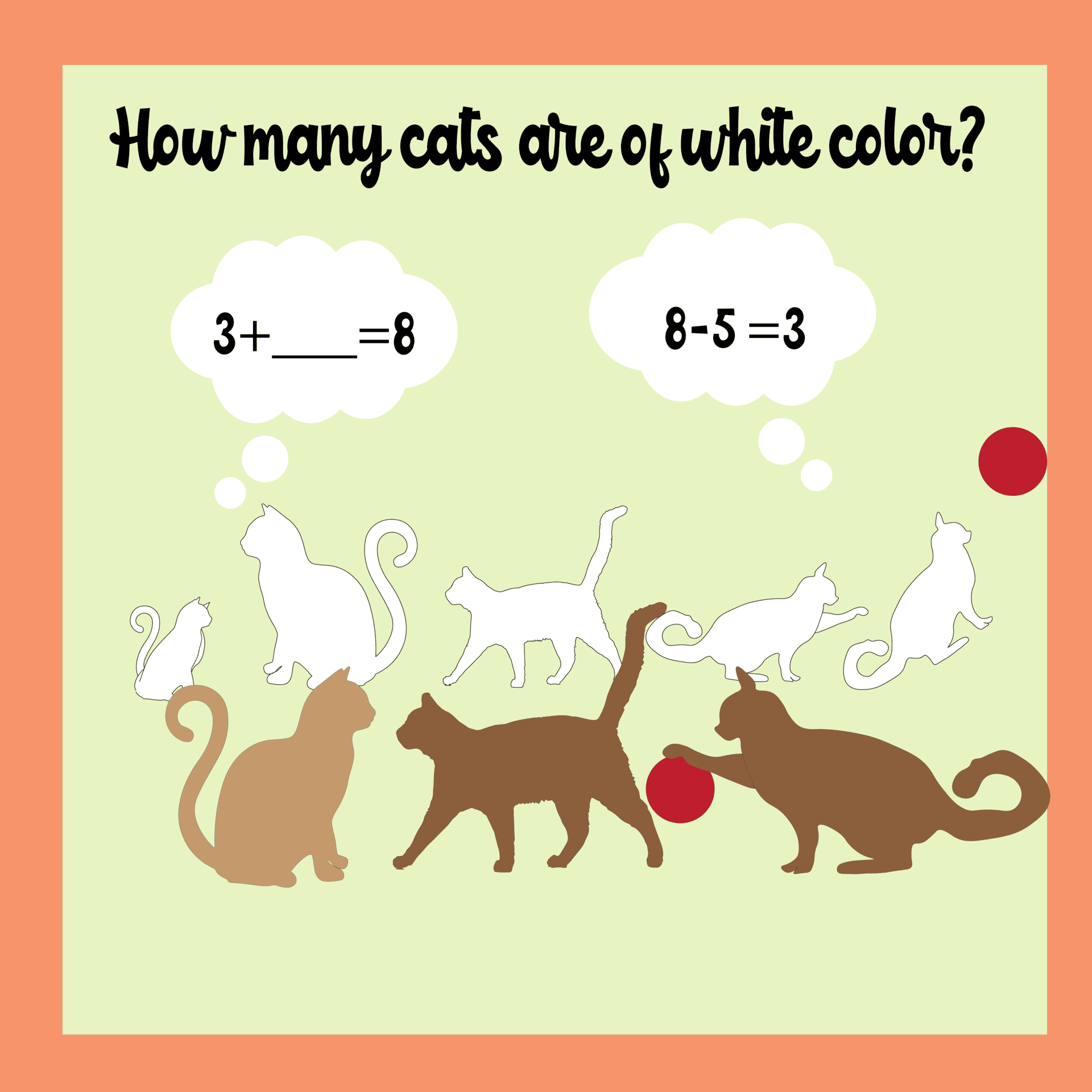Counting Number of White Cats through Missing Addends