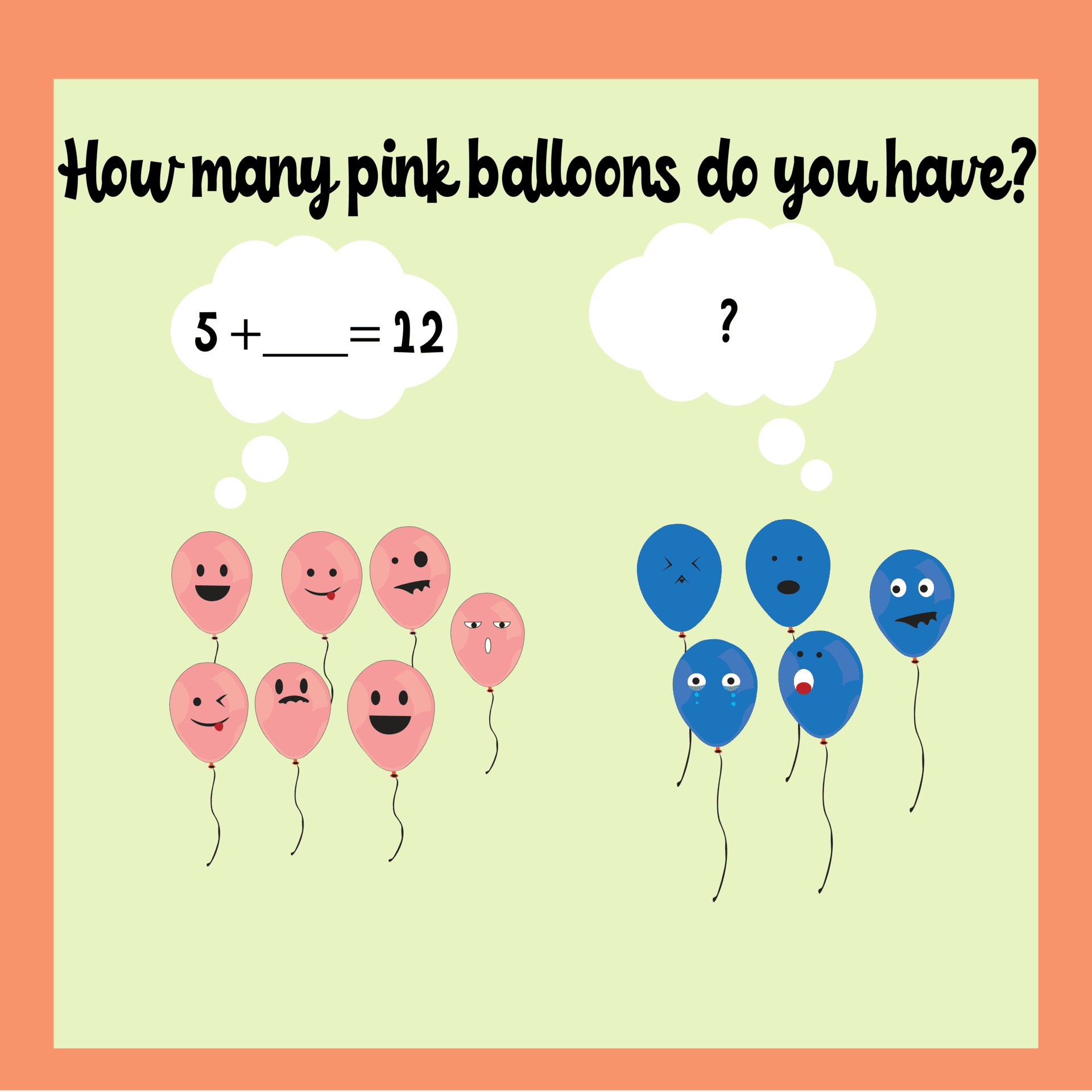 Finding Number of Blue Balloons Using Missing Addends