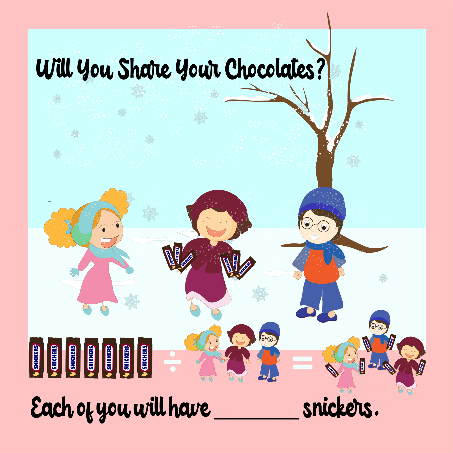 Applying Division Technique to Share Chocolates