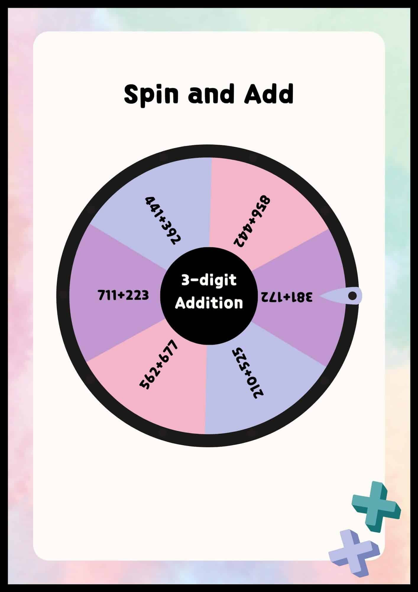 using spin to understand 3 digit addition game