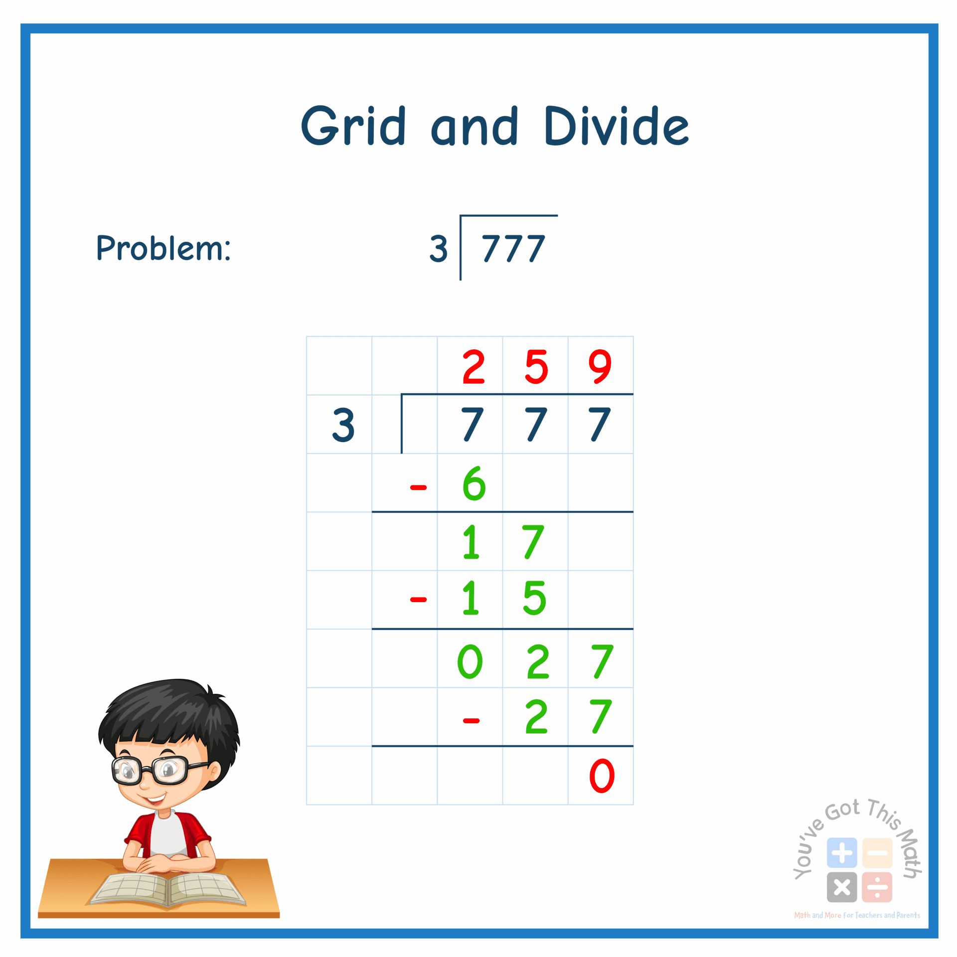 Using Grid for Long Division without Remainders