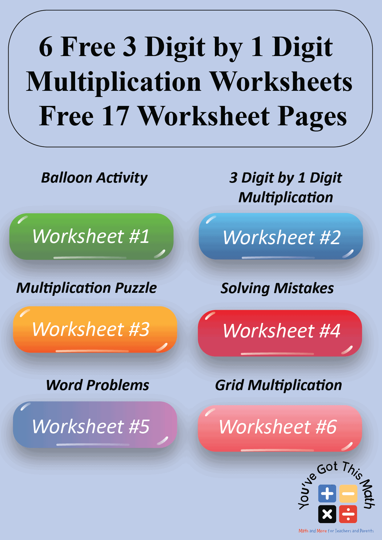 by 1 multiplication worksheets