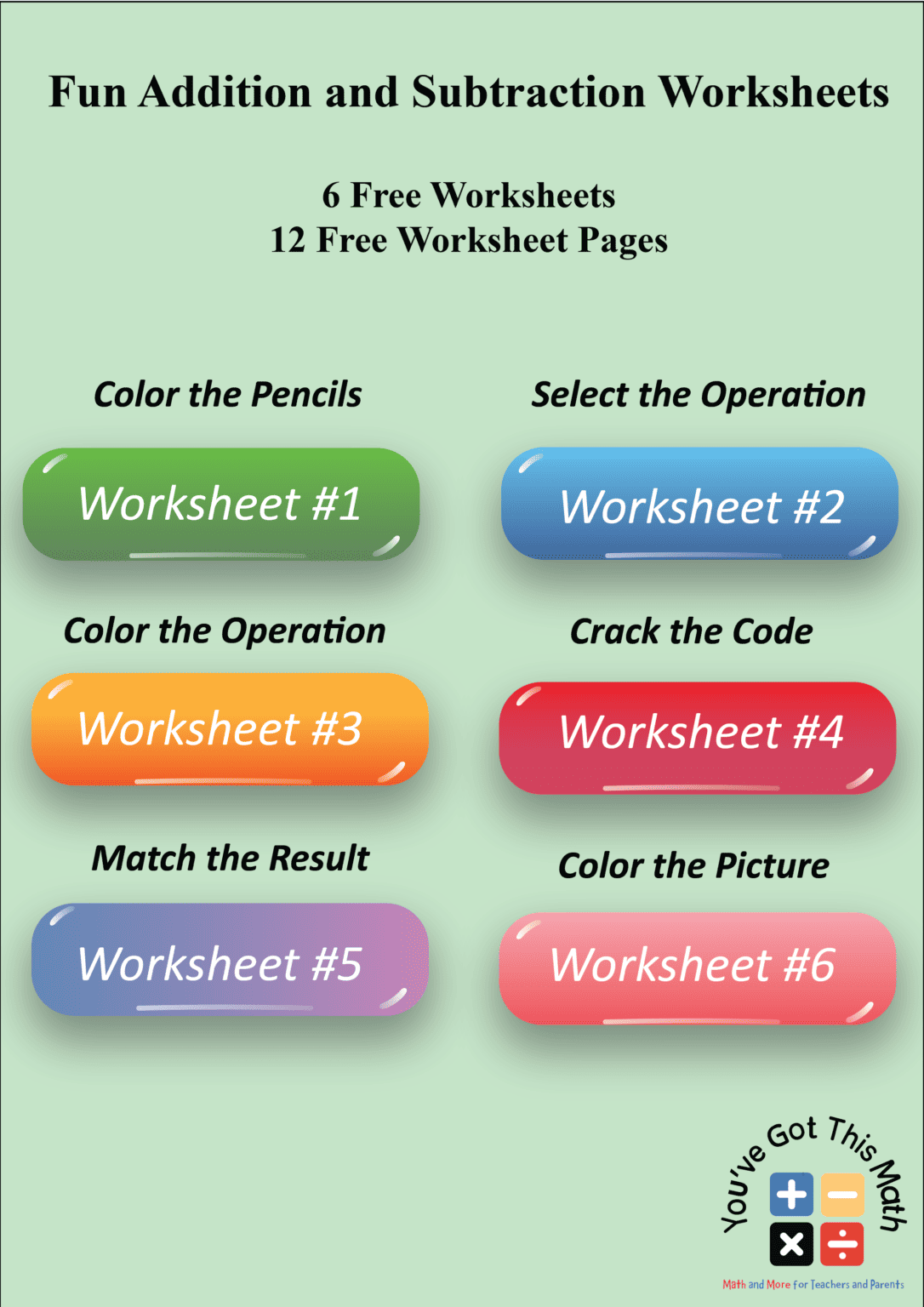 Fun Addition and Subtraction Worksheets | Free Printable