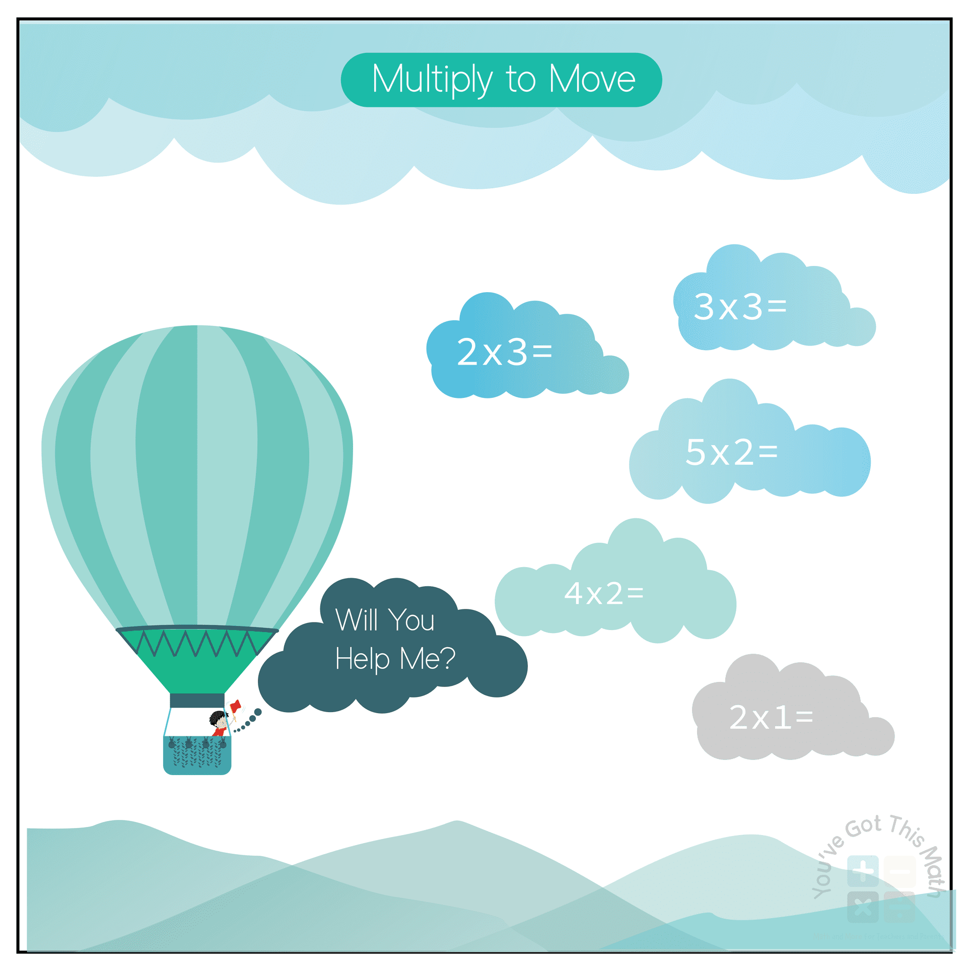 Multiplying To Remove Obstacles for Hot Air Balloon Ride