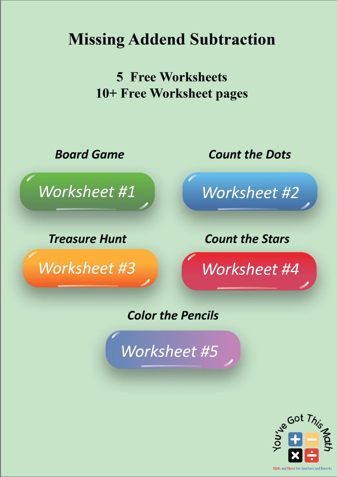 Missing Addend Subtraction | Free Printable Worksheets