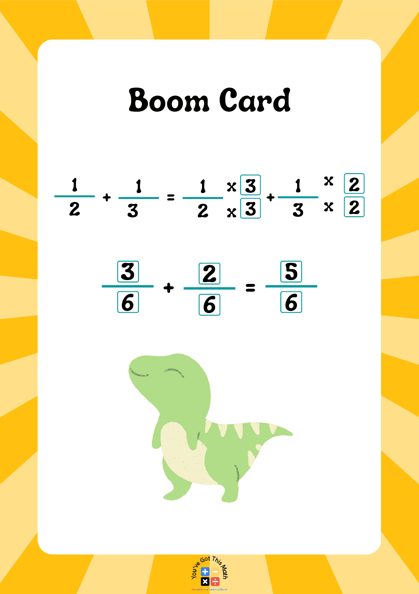 using boom card to find Missing Addend with Fractions