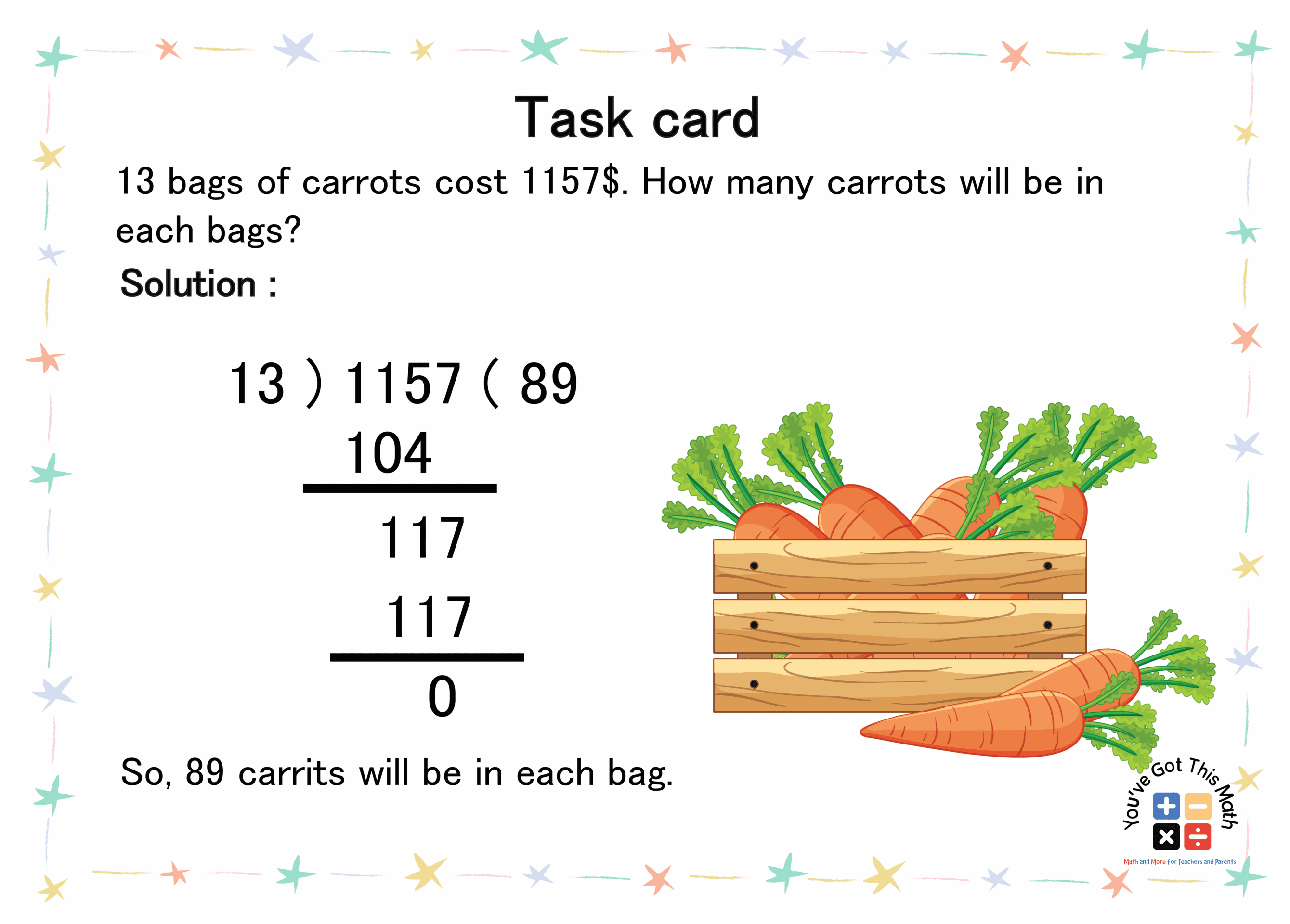 using 4 digits to learn Multi Digit Division Word Problems 