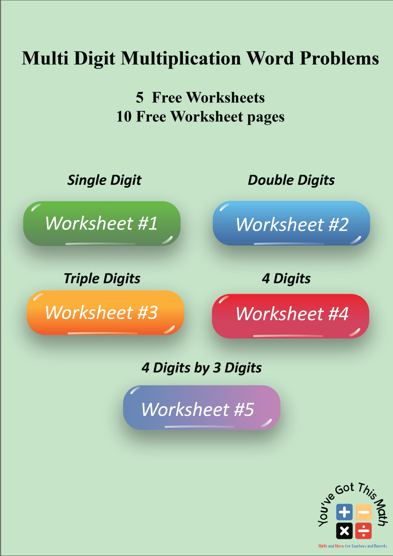 Multi Digit Multiplication Word Problems | Free Worksheet