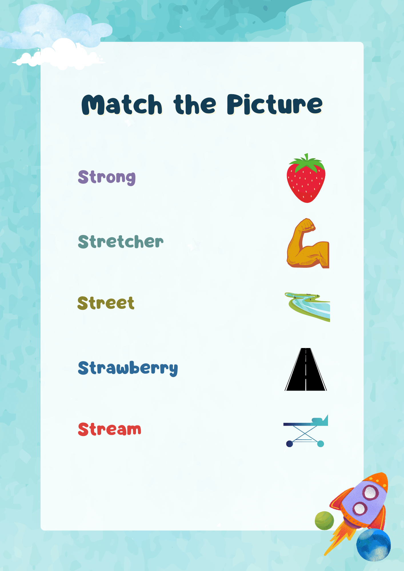Matching Str Words with Their Correct Picture