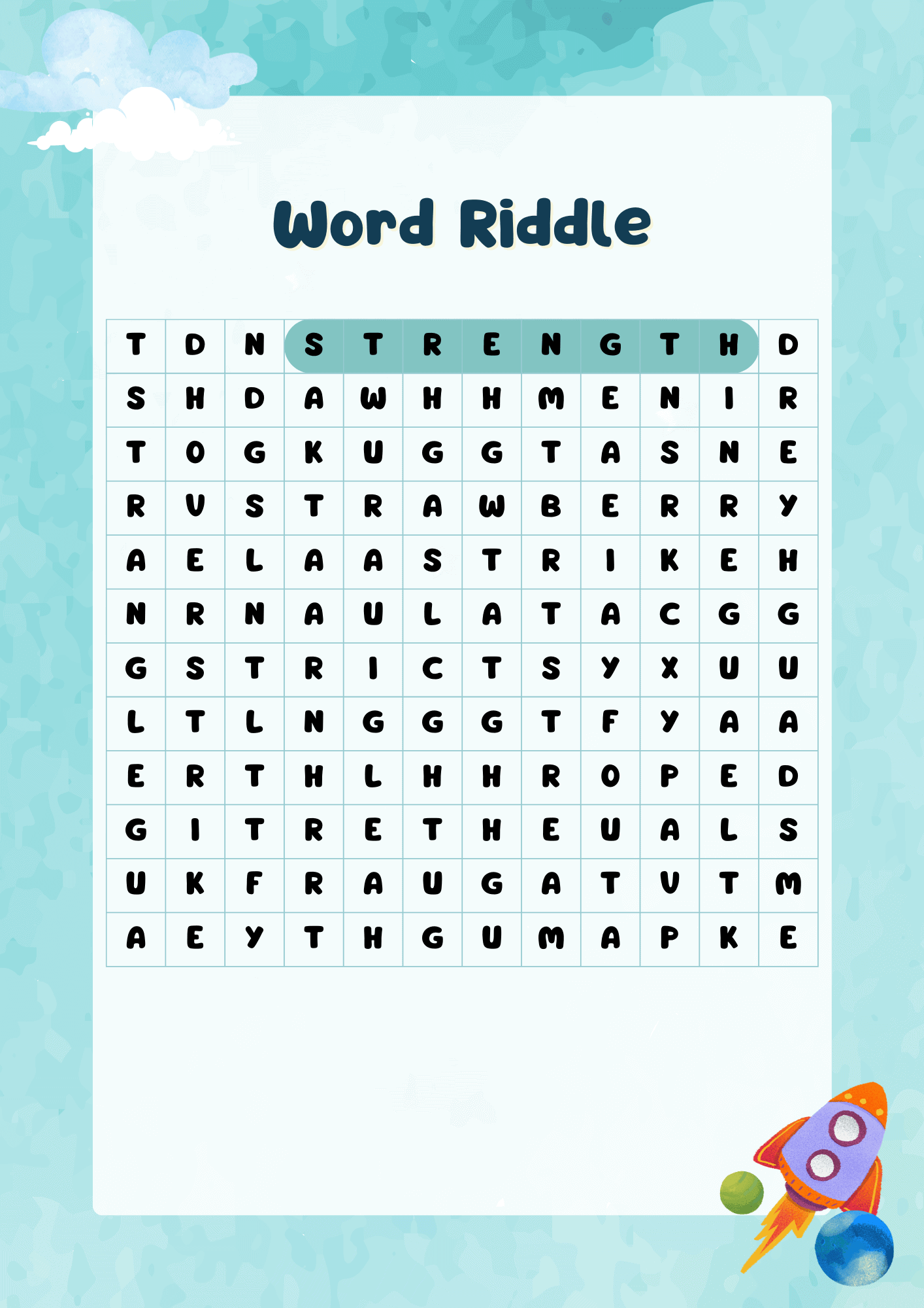 Solving Word Riddle to Find Str Words
