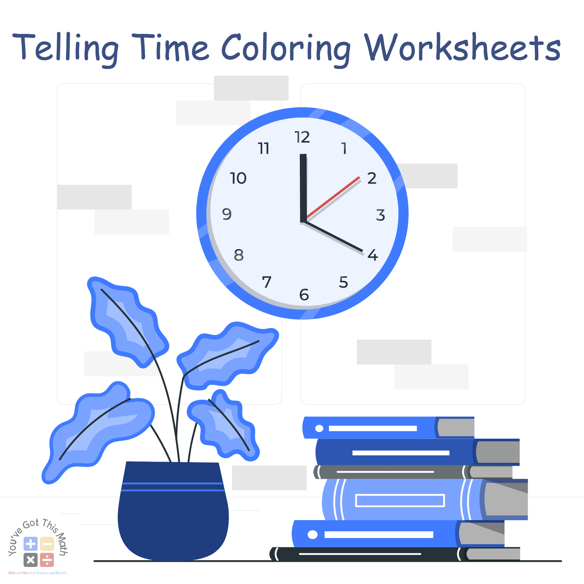 5 Free Telling Time Coloring Worksheets