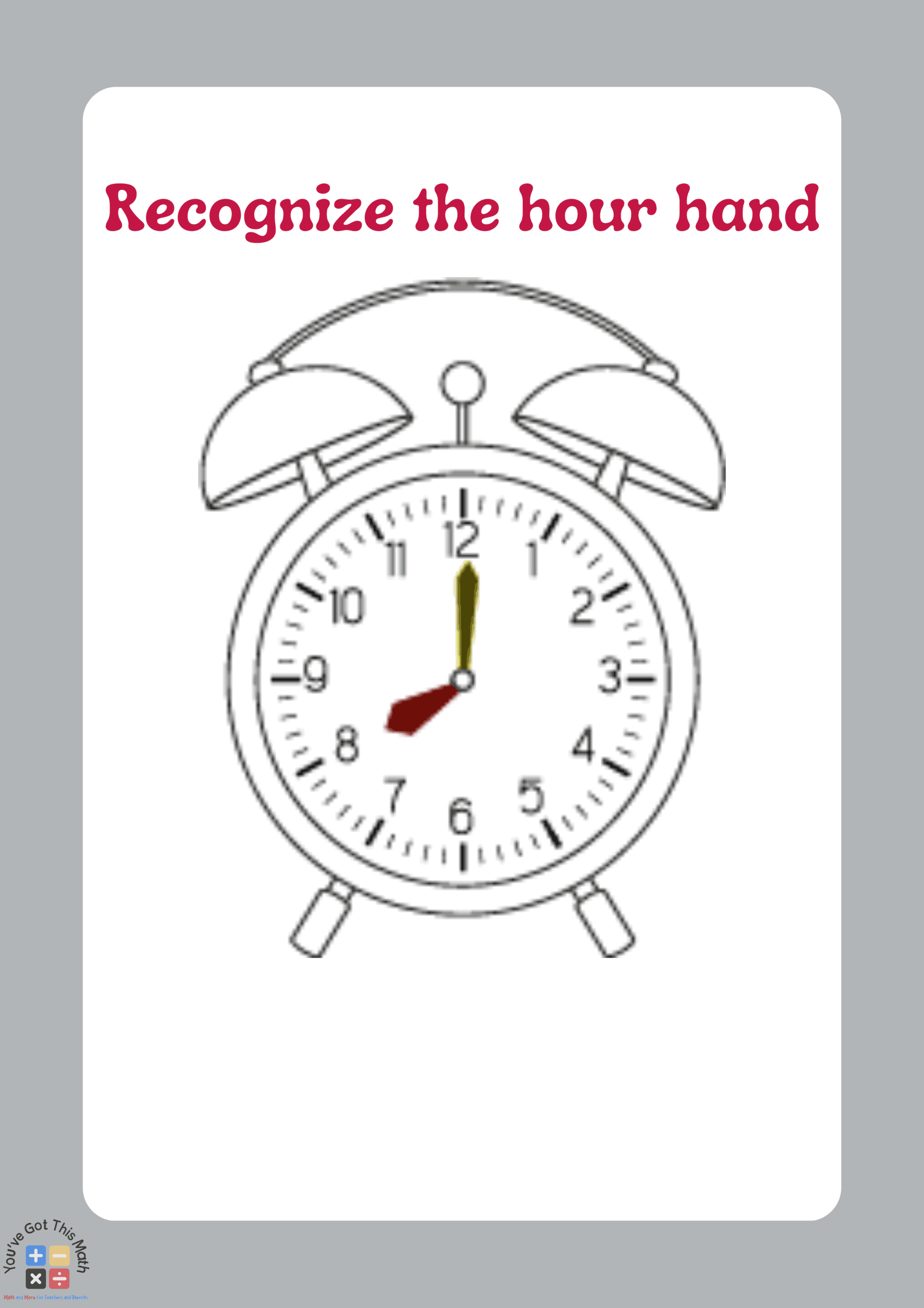 using hand hour to describe Telling Time Coloring Worksheets