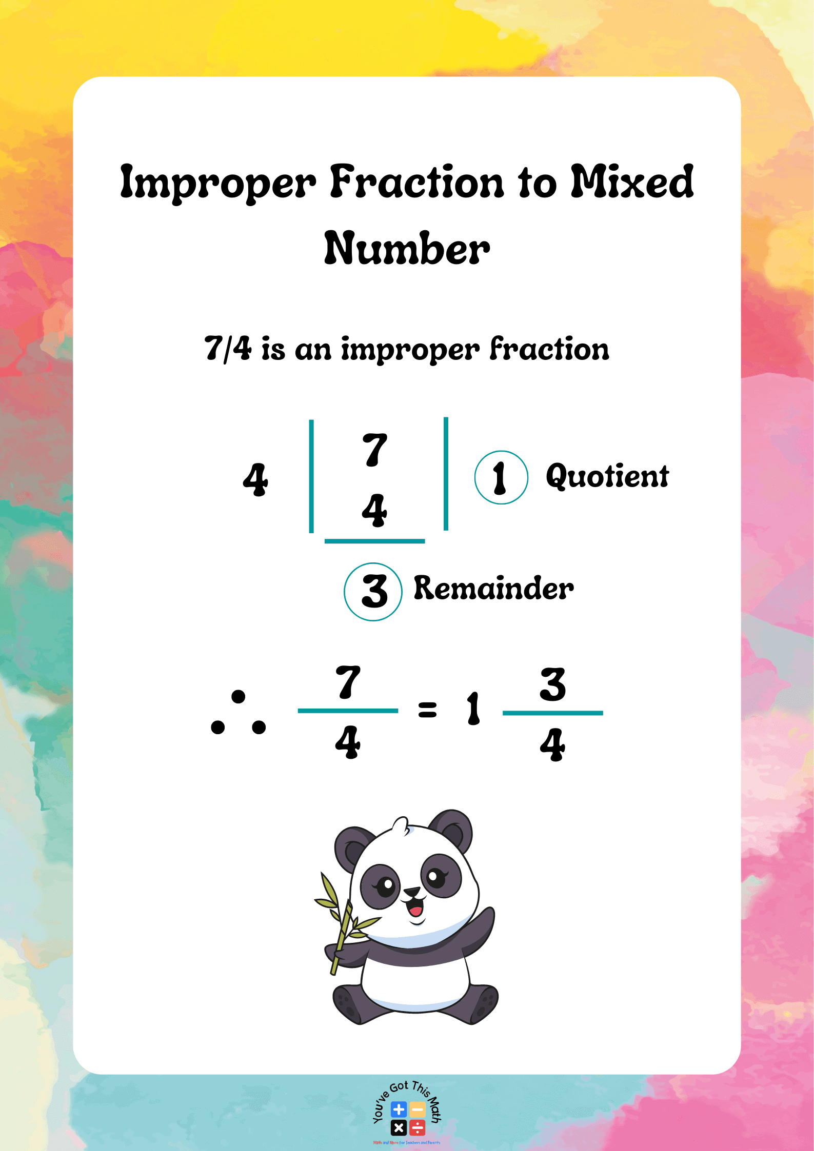 Improper fractions to mixed numbers for adding and subtracting fractions with regrouping worksheets