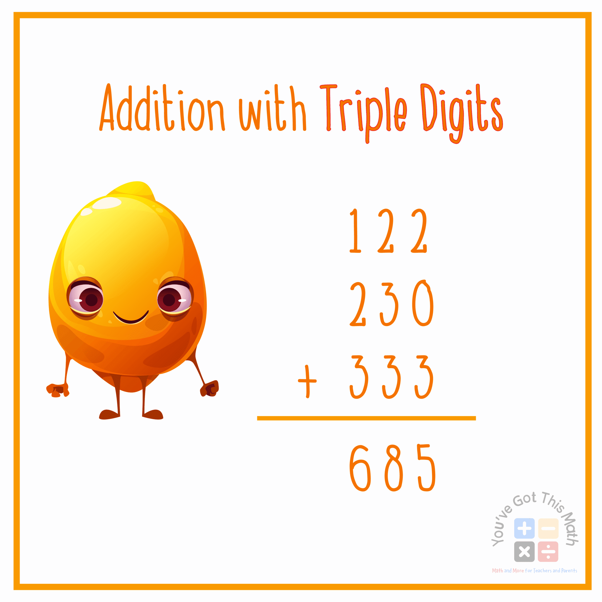 Addition with Triple digits for adding with 3 addends