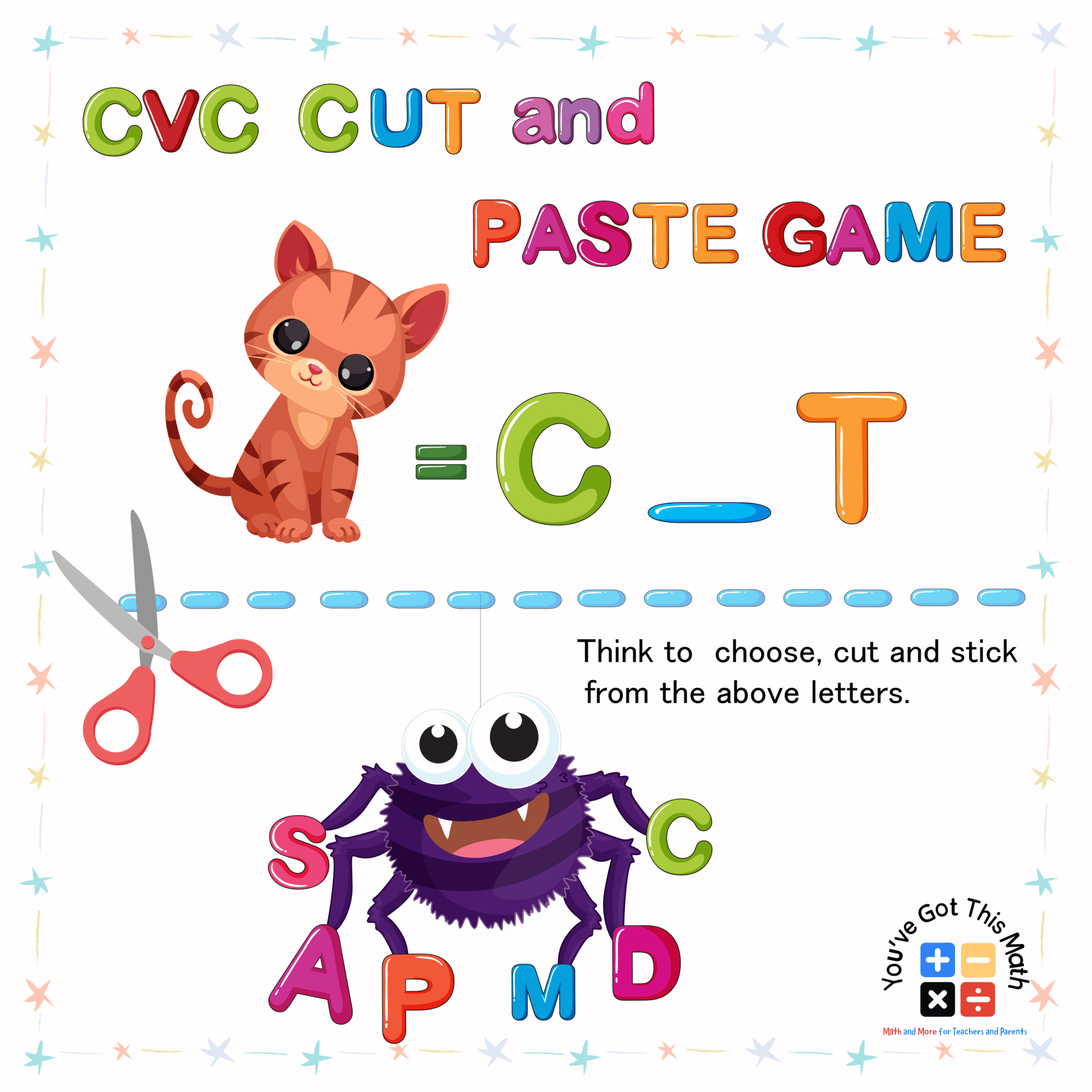 CVC Cut and Paste | 2 Fun Games | Free Printables