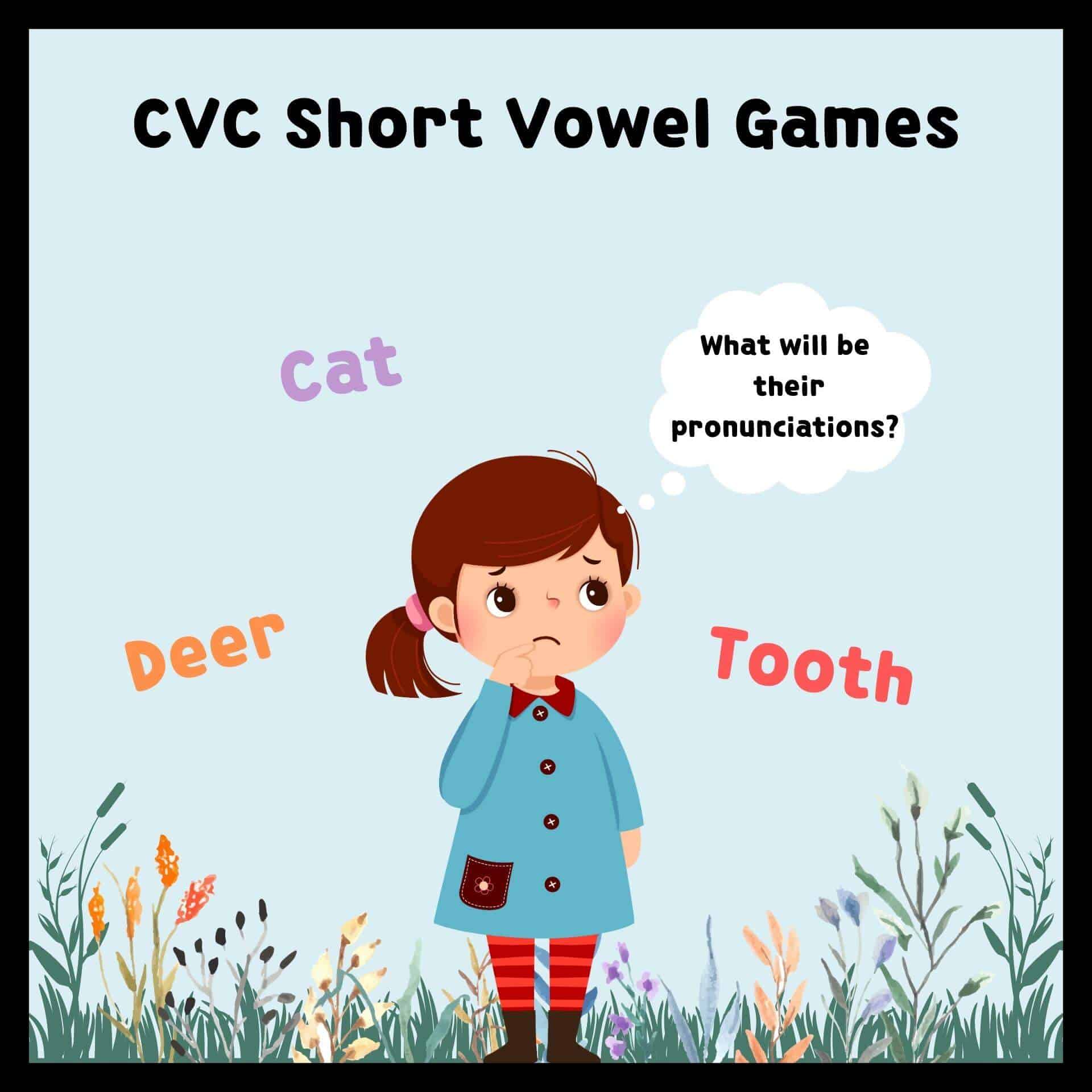 A girl is playing CVC Short Vowel Games