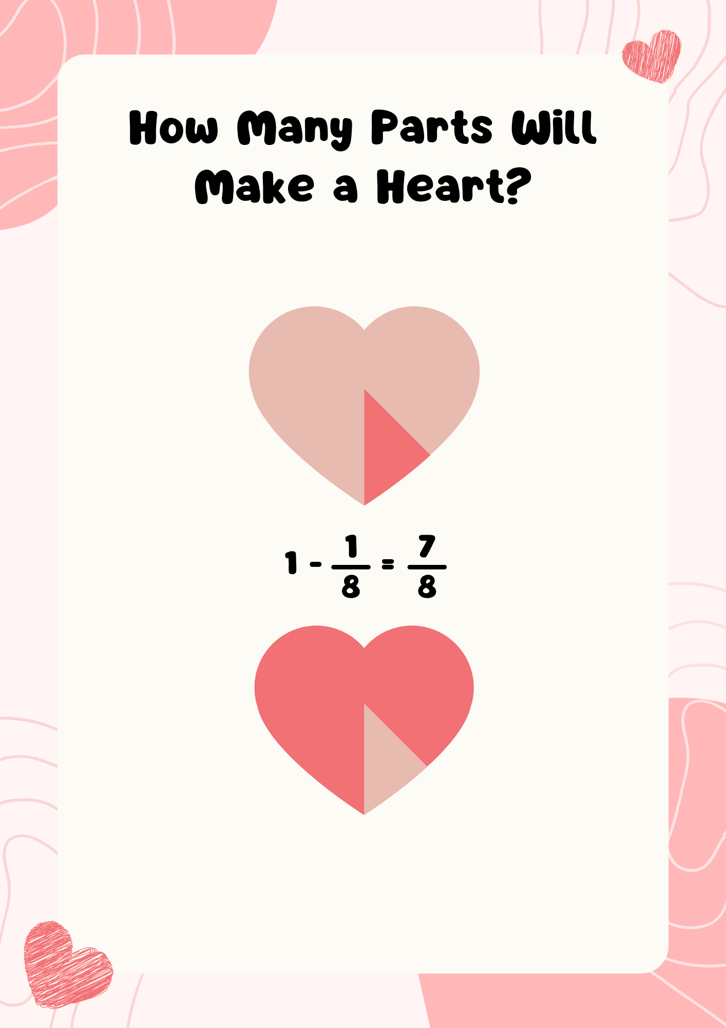 Making a Full Heart from a Broken One as A Valentine Fraction Math Activities