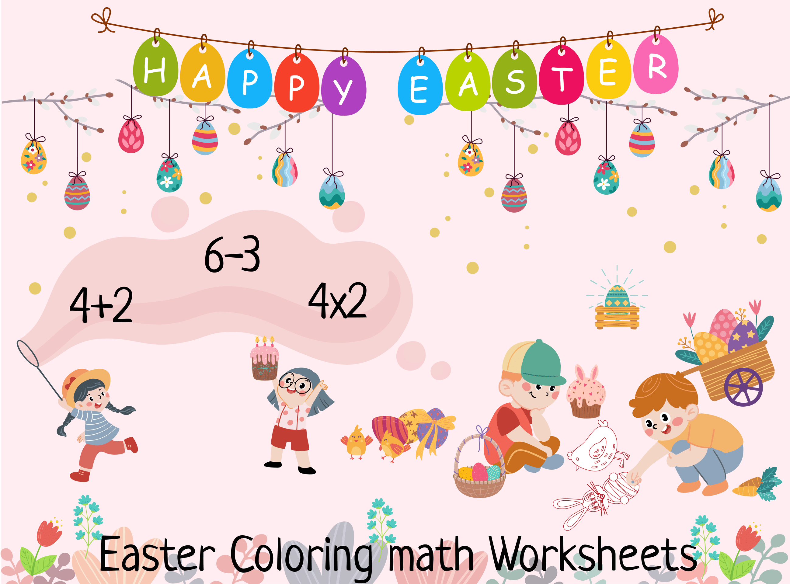 5 Free Easter Coloring Math Worksheets | Fun Printable