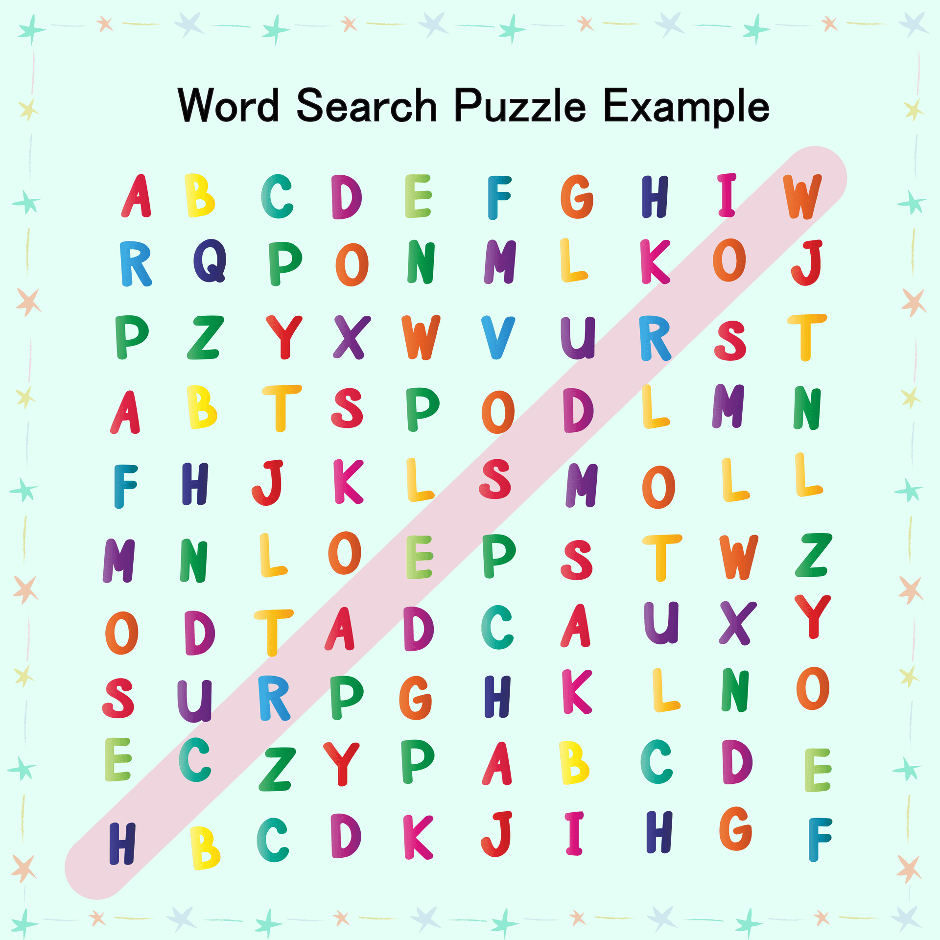 Using example to describe Word Search Puzzle 