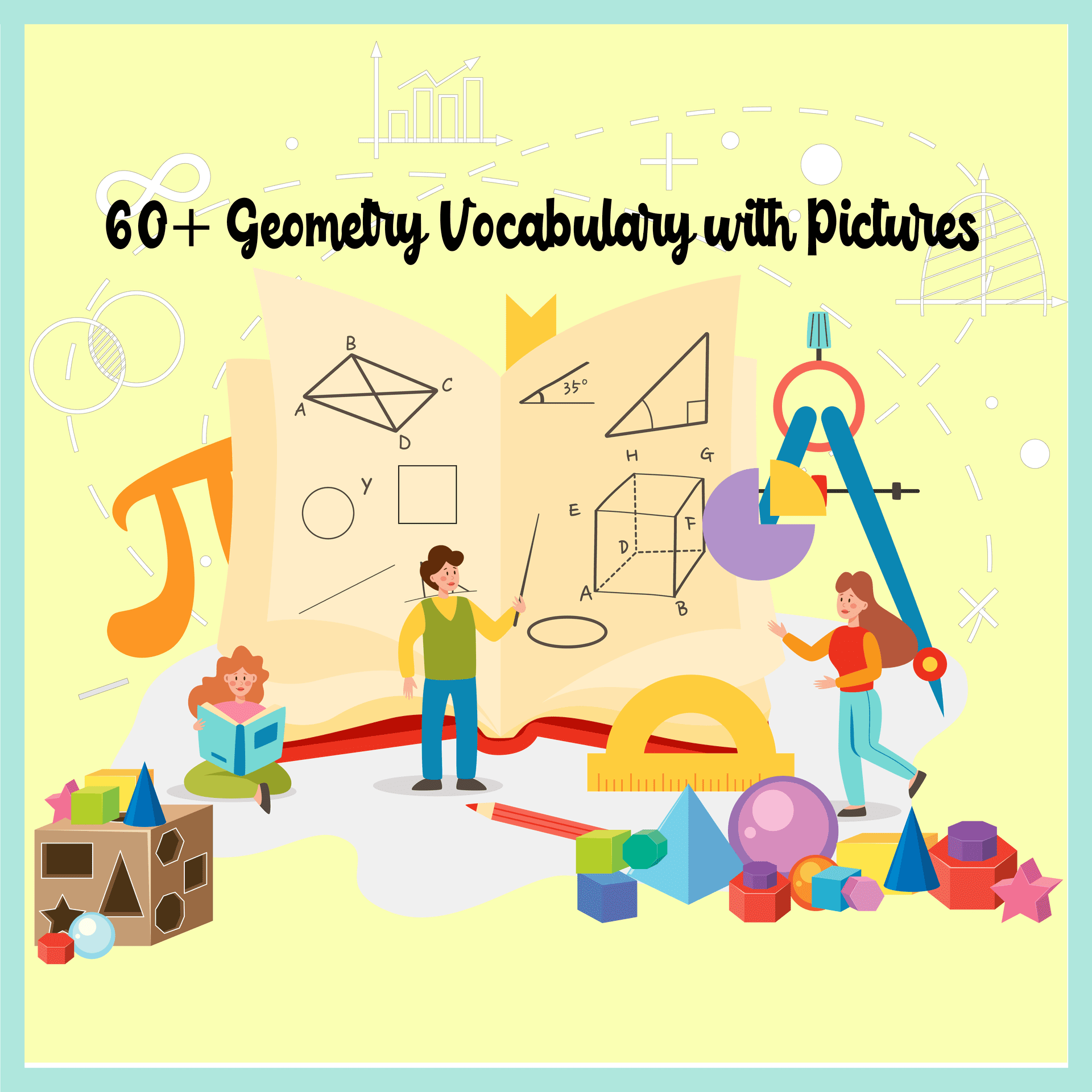 60+ Geometry Vocabulary with Pictures | Free Printables