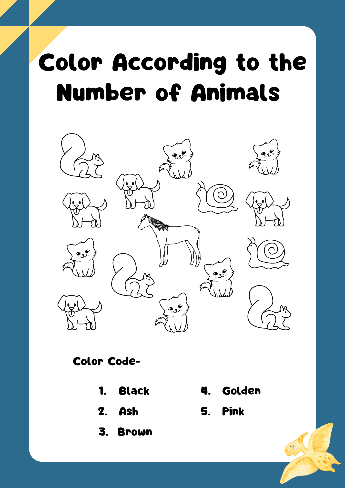 Coloring Animals from Color Code after Counting Them