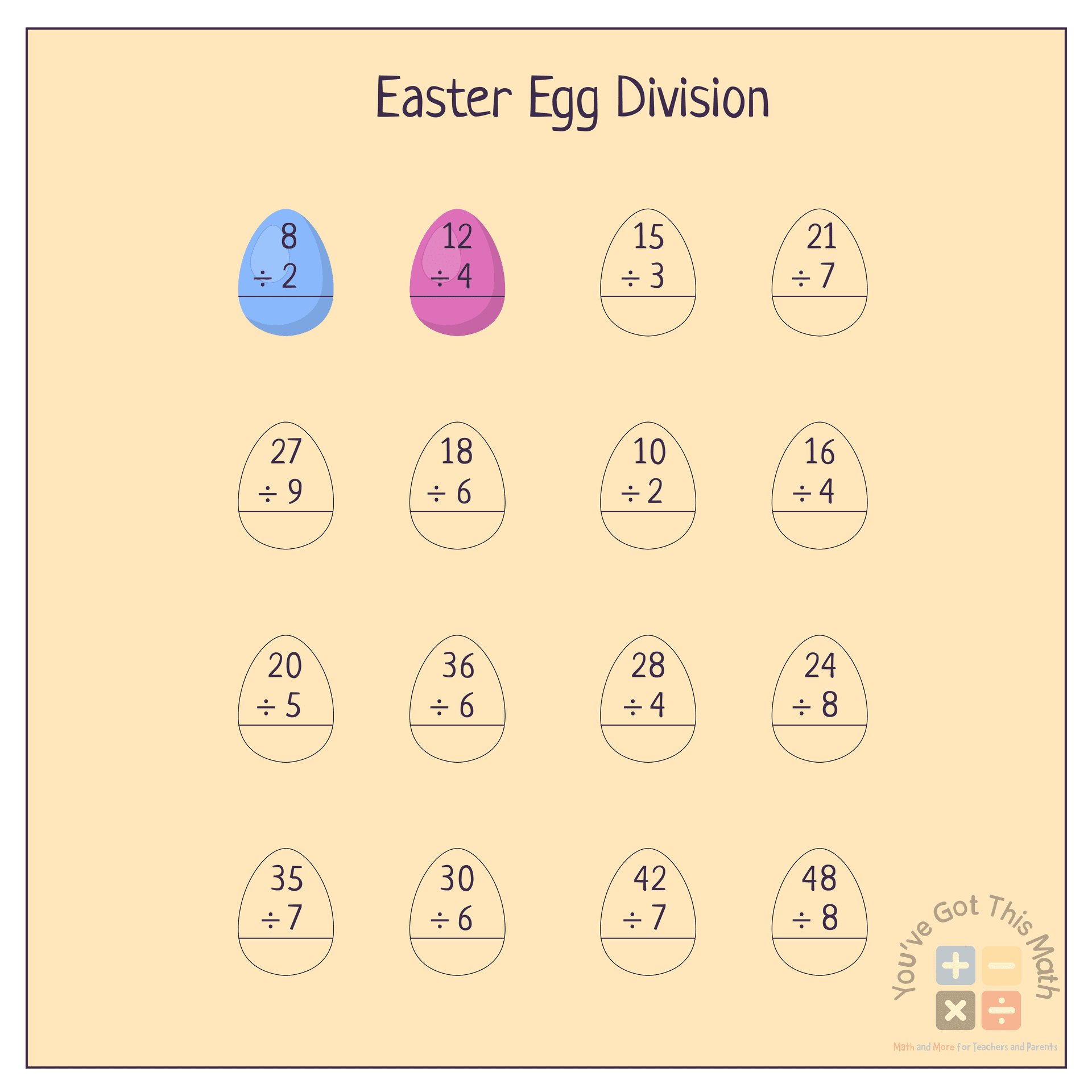 Easter math division