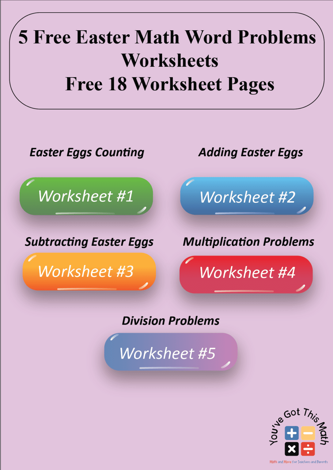 Easter Math Word Problems | 5 Free Worksheets