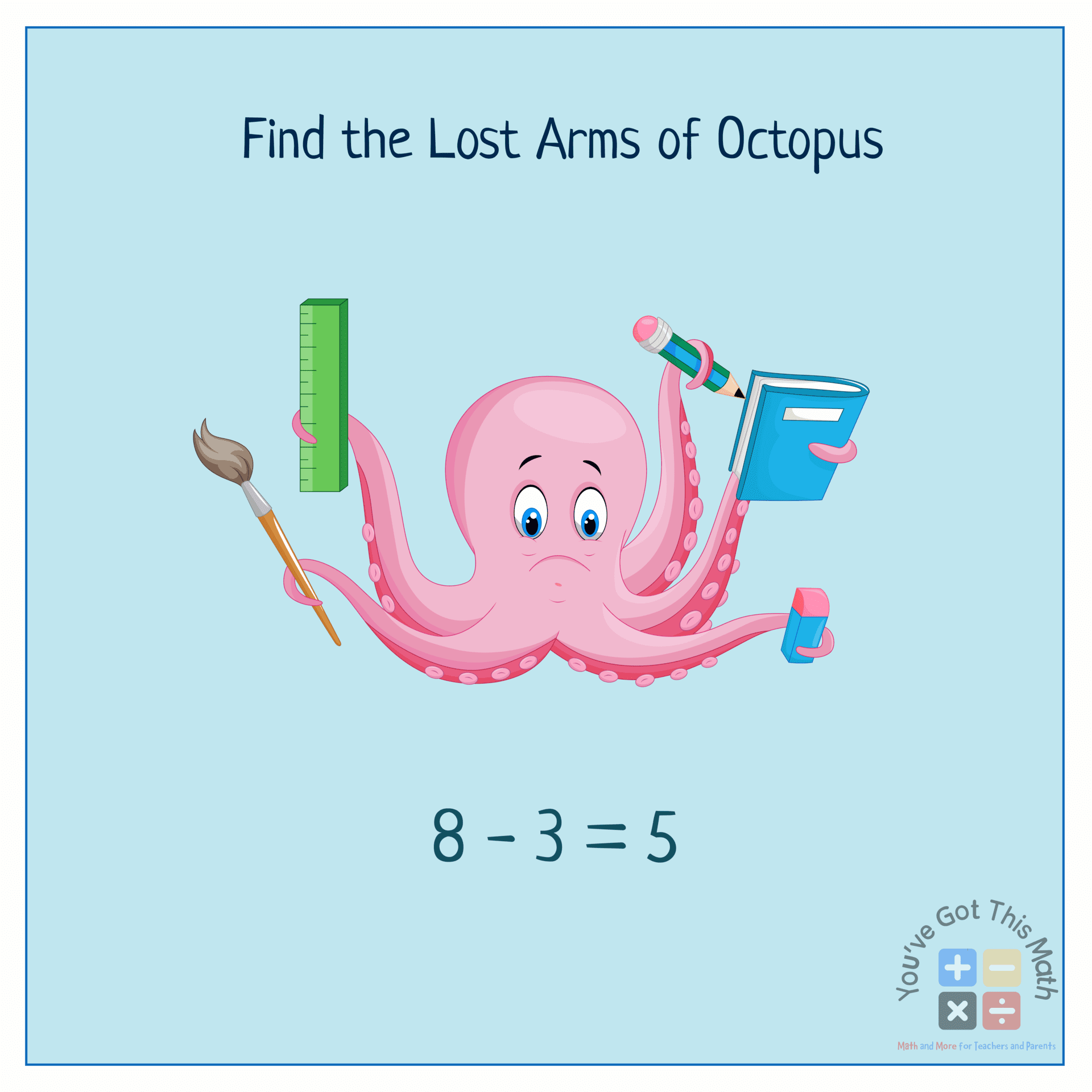 Finding the lost arm of octopus by subtraction