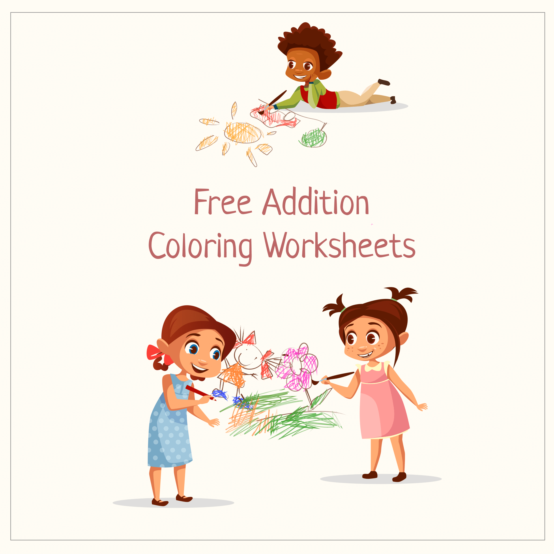 5 Free Addition Coloring Worksheets PDF Fun Activities