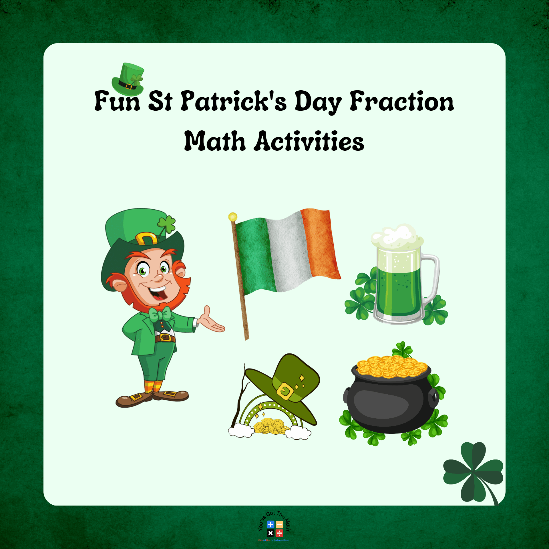 5 Free St. Patrick’s Day Fraction Math Worksheets