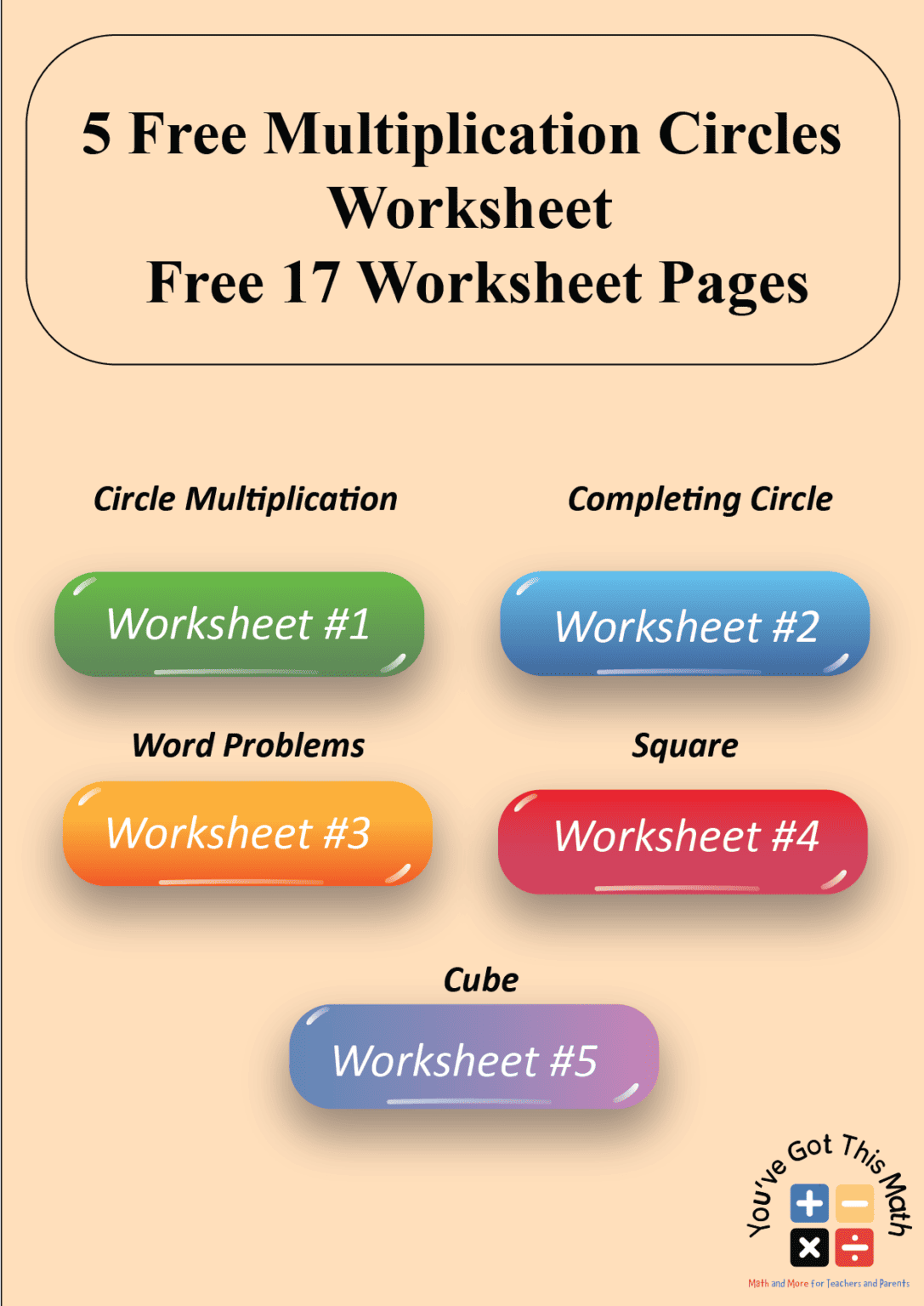 5 Free Multiplication Circles Worksheet 