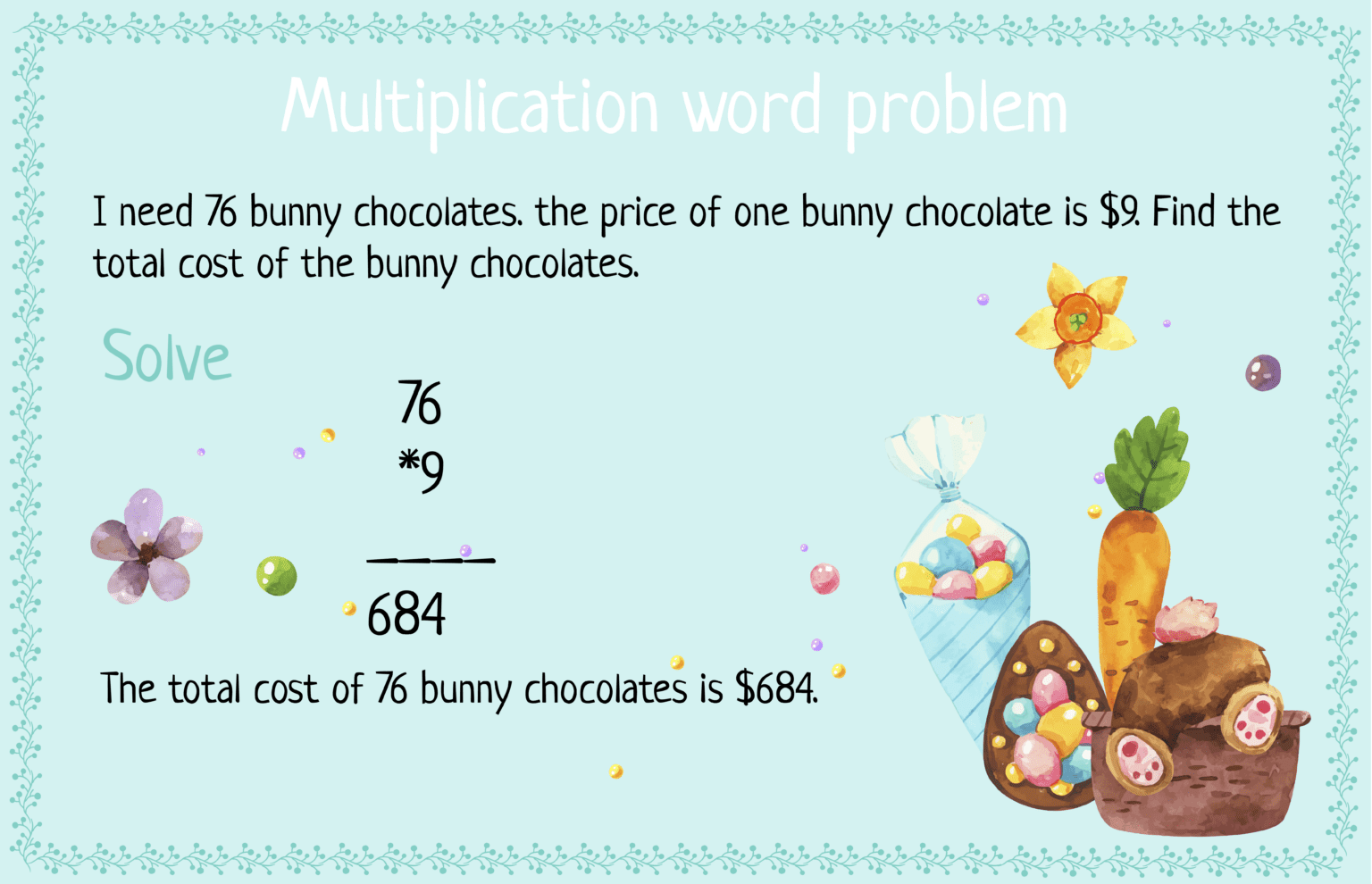 Easter Math Word Problems | 5 Free Worksheets