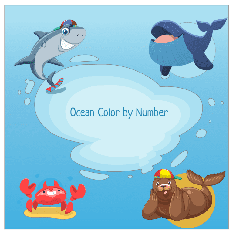 Ocean color by number pages overview